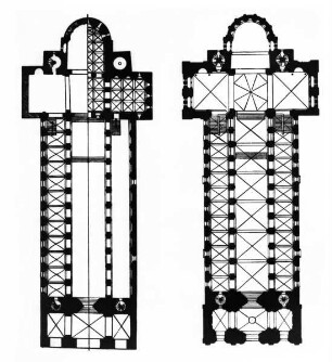 Dom Sankt Maria und Sankt Stephan zu Speyer: Grundriss: Bau I und Bau II.