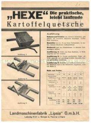"Hexe" Die praktische, leicht laufende Kartoffelquetsche