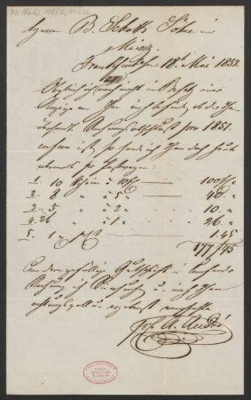 Brief an B. Schott's Söhne : 18.05.1852