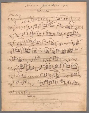 Nocturnes, arrangiert, Violoncello, Klavier, op. 87b. - BSB Mus.Schott.Ha 5307-2