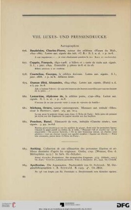 VIII. Luxus- und Pressendrucke (Nr. 676-847)