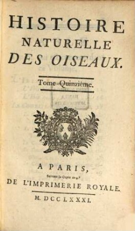 Histoire naturelle des oiseaux, T.15