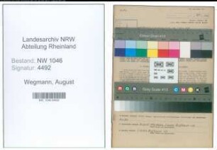 Entnazifizierung August Wegmann , geb. 23.08.1892 (Landwirt)