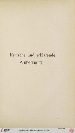 Kritische und erklärende Anmerkungen