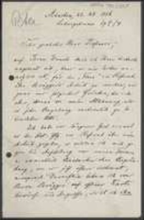Brief von Albert Peter an Unbekannt