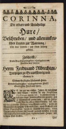 Corinna, Die erbare und scheinheilige Hure/ ...