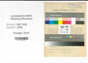 Entnazifizierung Erich Krueger , geb. 03.01.1905 (Bankangestellter)
