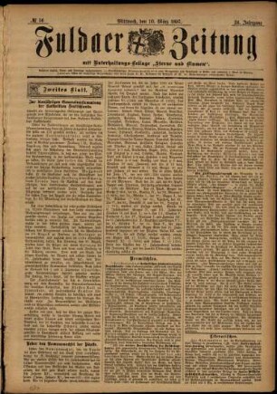 Zweite Ausgabe vom Mittwoch, den 10. März 1897.