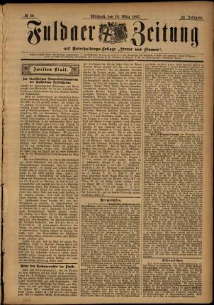 Zweite Ausgabe vom Mittwoch, den 10. März 1897.