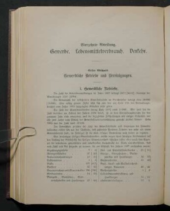Erster Abschnitt. Gewerbliche Betriebe und Vereinigungen.