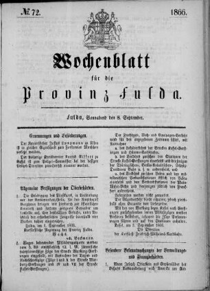 Nr. 72, Ausgabe vom 8. September 1866