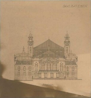 Billing, Hermann; Essen (Nordrhein-Westfalen); Saalbau - Fassade (Teilansicht)