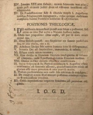 Positiones theologicæ.
