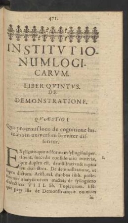 Liber Quintus. De Demonstratione.