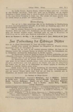 12 Zur Verbreitung der Tübinger Blätter