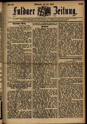 Ausgabe vom Mittwoch, den 24. April 1889.