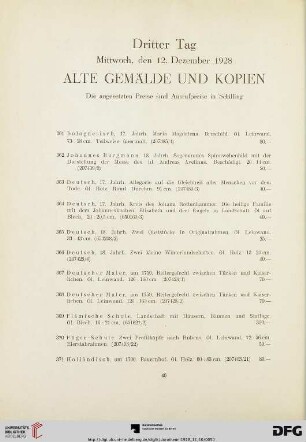 Alte Gemälde und Kopien (Nr.361-384)
