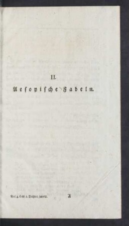 II. Aesopische Fabeln.