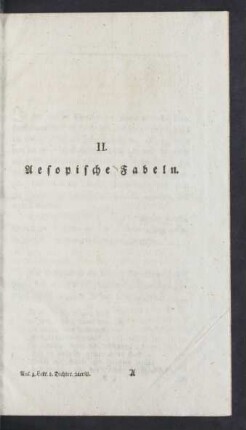 II. Aesopische Fabeln.