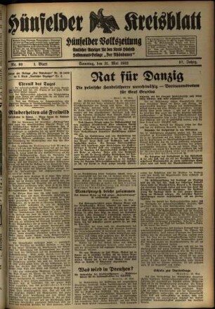 Erste Ausgabe vom Samstag, den 21. Mai 1932.
