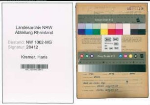 Entnazifizierung Hans Kremer , geb. 10.07.1921 (Ingenieur)