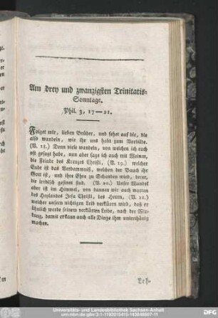 Am drey und zwanzigsten Trinitatis-Sonntage. Phil. 3, 17-21.