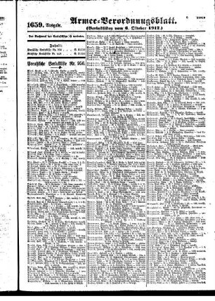 1659. Ausgabe. Samstag, 6. Oktober 1917