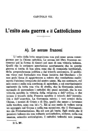 Capitolo VII. L'esito della guerra e il Cattolicismo