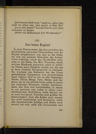LXI. Das letzte Kapitel