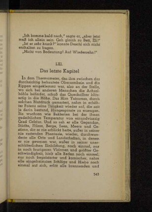 LXI. Das letzte Kapitel