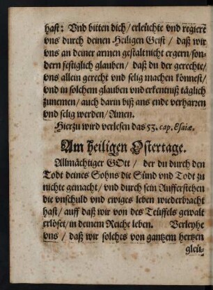 Am heiligen Ostertage. - Am 6. Sontag nach Ostern/ Exaudi/ Johann. 15.16.