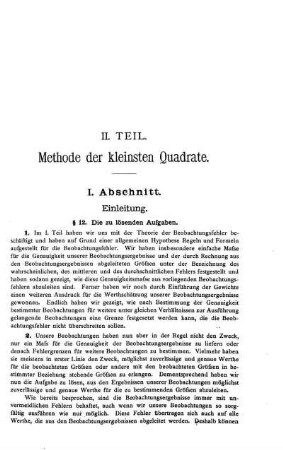 II. Teil. Methode der kleinsten Quadrate.
