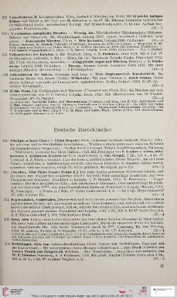 Deutsche Barockbücher (Nr. 330 - 396)