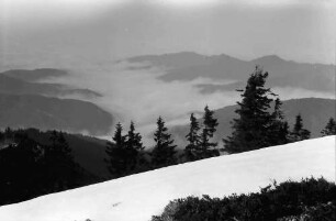 Belchen: Nebelmeer über dem Münstertal; vom Belchen