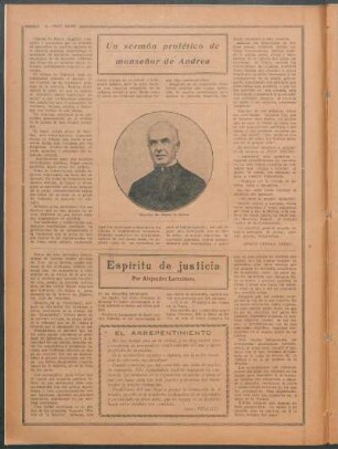 Un sermón profético de monseñor de Andrea