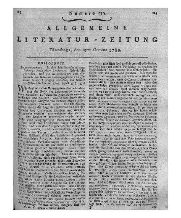Cebes <Philosophus>: Gemälde des menschlichen Lebens / Cebes. Aus dem Griechischen [v. J. F. W. Motz]. - Halle : Curt, 1789