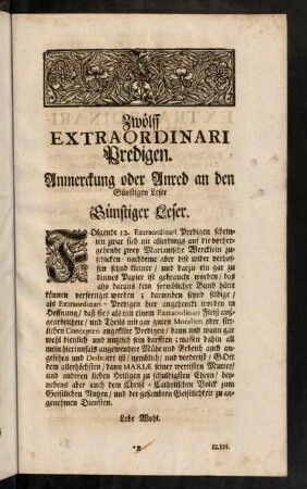 1-7, Zwölff Extraordinari Predigen; Friedens-Wunsch.