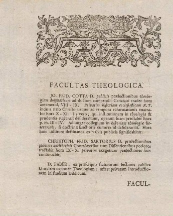 2v, Facultas Theologica