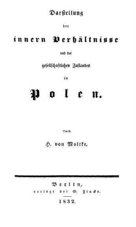 Darstellung der innern Verhältnisse und des gesellschaftlichen Zustandes in Polen