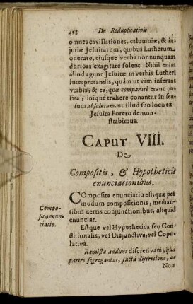 Caput VIII. De Compositis, & Hypotheticis enunciationibus.