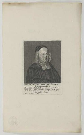 Bildnis des Iohannes Balthasar Geier