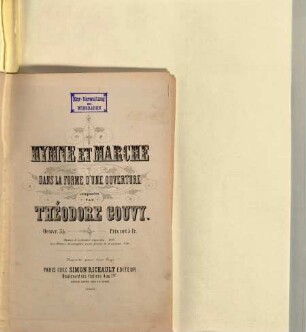 Hymne et marche dans la forme d'une ouverture : oeuvre35