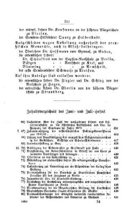 Inhaltsverzeichnis des Juni- und Juli-Heftes