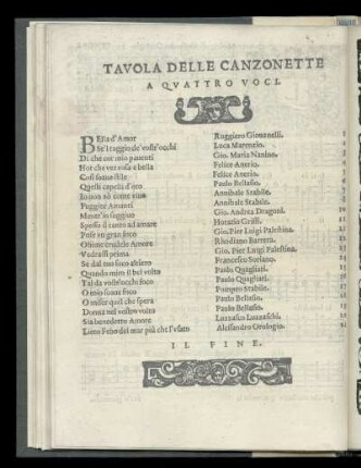 Tavola delle canzonette
