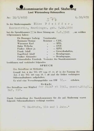 Pfeiffer, Elise