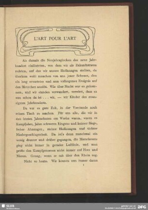 L'art pour l'art
