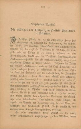 Vierzehntes Kapitel. Die Mängel der bisherigen Politik Englands in Ostasien