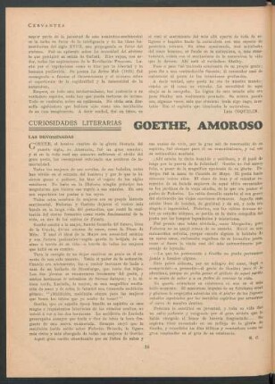 Curiosidades literarias - Goethe, amoroso : Las denominadas