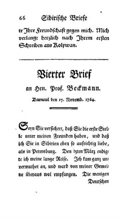 Vierter Brief an Hrn. Prof. Beckmann.