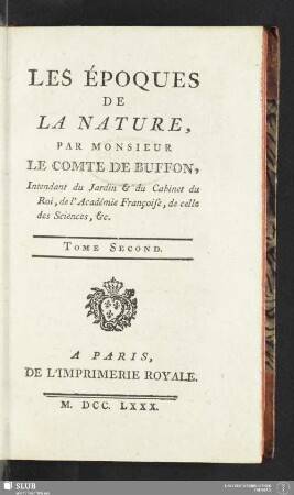 Tome 2: Les Époques De La Nature